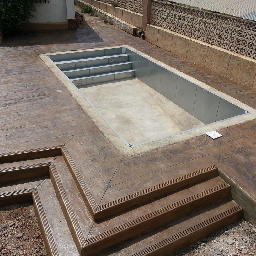 construcción de piscina